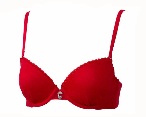 黛安芬sloggi 带水钻红色插片式舒适聚拢文胸16-6286 特价包邮