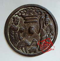 Antique miscellaneous bronze mirror ornaments Brass copper mirror Tang Mirror Han Mirror Character copper mirror Crane extension copper mirror