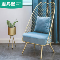 Sofa wrought iron simple modern Nordic light luxury Net red ins single sofa chair balcony lounge chair high back chair