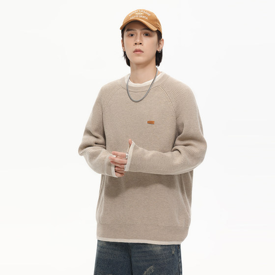 PKL autumn and winter sweater round neck sweater men loose large size contrasting ragdoll sleeve top lazy style contrasting coat
PKL autumn and winter sweater round neck sweater men loose large size contrasting ragdoll sleeve top lazy style contrasting coat
