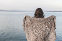 Sun rod needle round shawl knit translation illustration non-finished product detailed graphic