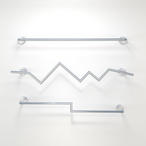 Womens clothing store wall combination clothes pole shelf wall rack decoration wall-mounted hanger Silver net red ins wind