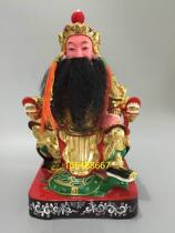 The camphor wood god statue is customized wood carving Buddha statue Chen Yuanguang Datang Confucian Kahang Shengwang 12 inches