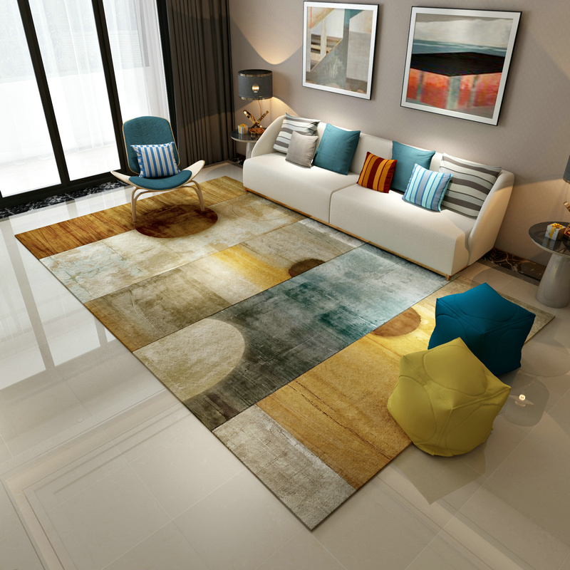 地毯客厅沙发茶几毯卧室满铺房间现代简约北欧短绒长方形定制地垫