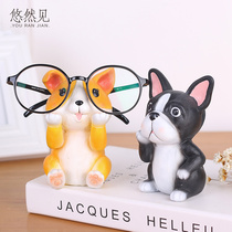 Creative home accessories cute little animals cute dog glasses frame bedroom childrens room office desktop decoration ornaments