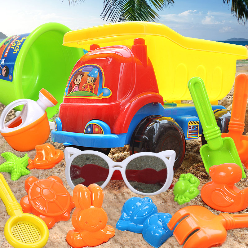 儿童沙滩玩具套装大号宝宝玩沙挖沙漏铲子工具洗澡工具决明子玩具产品展示图1