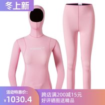 WATERSTAR macaron color free diving two-piece set of super bomb warm 3mm scuba diving suit wet suit swimsuit swimsuit