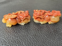 Yunnan Huanglong Jade and Jaguar Mountain Red Python Piper a pair of couples playing with copper money like national wind jewelry