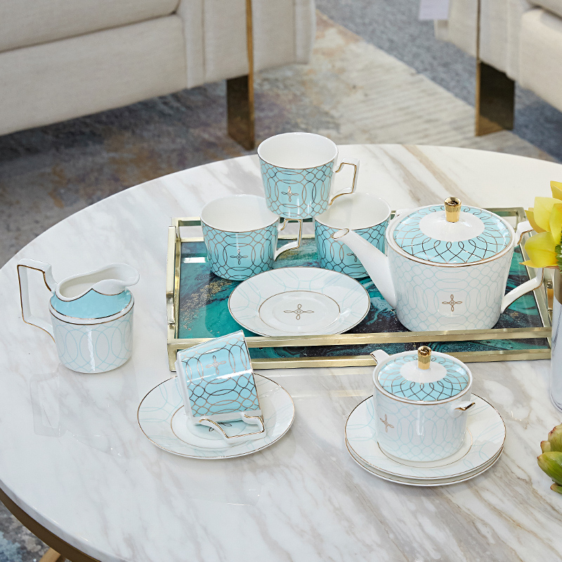 Ceramic tea set home European cup household contracted sitting room tea table model between coffee cup light luxuries