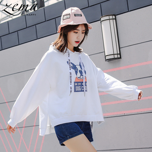 早秋卫衣女ins超火的上衣薄款宽松韩版怪味少女连帽2018新款长袖