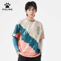 KELME Kaley Couple Short Sleeve Men And Women Casual Sports Loose Round Collar China Wind Retro Cotton T-Shirt Basketball Shirt