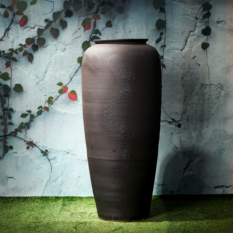 Jingdezhen ceramic vase landing creative restoring ancient ways is the sitting room porch decoration furnishing articles coarse TaoHua dried flowers suit