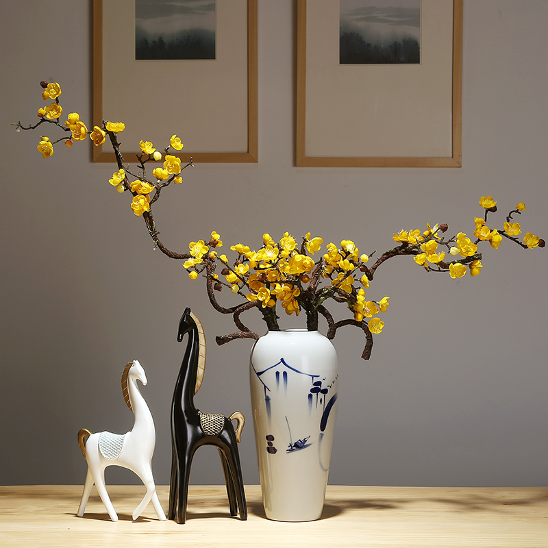 Jingdezhen ceramics vase modern new Chinese style household dry flower arranging flowers adornment furnishing articles suit mesa vase