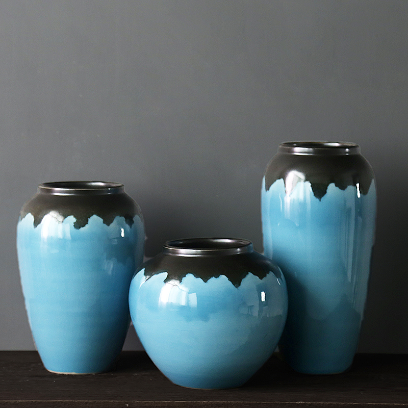 Jingdezhen porcelain vase simple atmospheric decorative vase modern creative home decoration vase of TV bar face