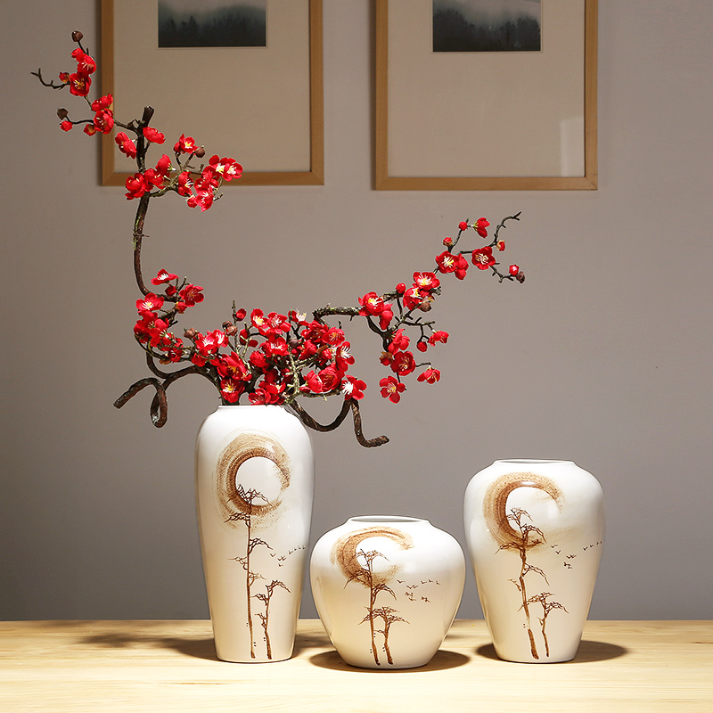 Modern new Chinese vase jingdezhen handicraft ceramic vase vase household contracted sitting room mesa furnishing articles