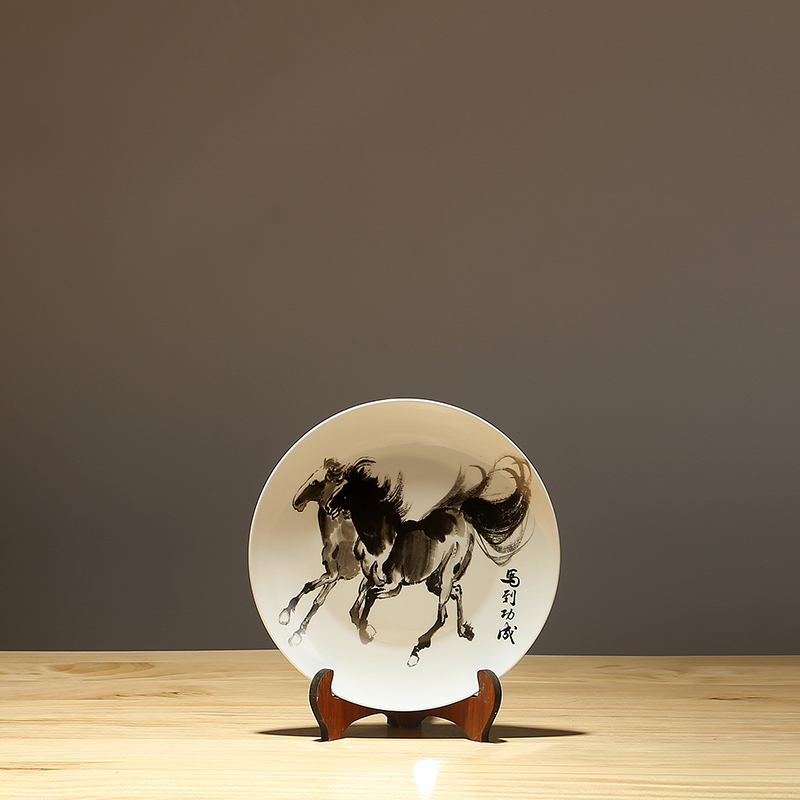 Jingdezhen hang dish sitting room of the new Chinese style household ceramics decoration plate of TV ark, wine I and contracted furnishing articles