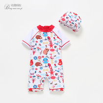 1-3 years old baby swimsuit male 2 female child new one-piece Beach swimsuit pants cute 4 children sunscreen swimsuit 5