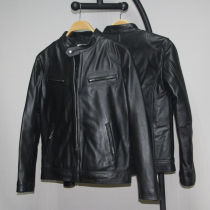 Spike only 339 yuan stock clearance sheep leather leather mens slim short biker jacket jacket