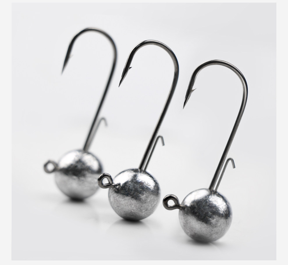 铅头钩加强版50枚路亚软饵软虫t尾曲柄钩防挂底假饵鲈鱼鳜鱼翘嘴