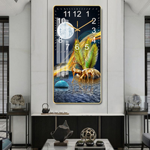 Wall clock living room decoration Crystal porcelain painting clock simple Nordic fashion home clock large Wall watch modern creative wall watch