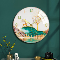 Metal border glass wall clock home living room bedroom clock fashion tempered glass clock non-perforated quartz clock