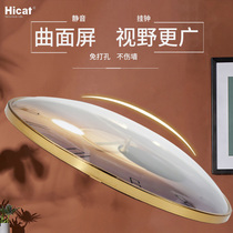 Convex glass wall clock Nordic light luxury simple atmosphere home clock silent non-perforated living room bedroom curved clock