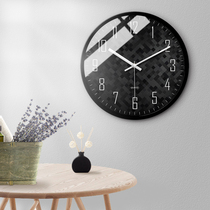 Nordic simple fashion black and white classic wall decoration atmospheric clock living room bedroom wall clock silent sweeping second quartz clock