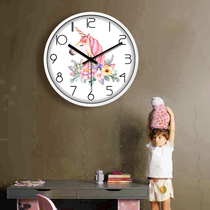 Japanese hipster painted wall clock Nordic fashion simple clock living room bedroom wall clock mute sweep second quartz clock
