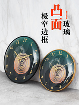 Convex glass wall clock Nordic light luxury simple atmosphere home clock silent non-perforated living room bedroom clock clock