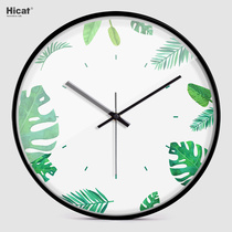 HICAT creative flower plant thin side wall clock Nordic simple modern fresh fashion living room bedroom silent clock clock