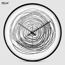 HICAT living room modern creative clock bedroom decoration round wall clock personality table thin edge line graffiti circle