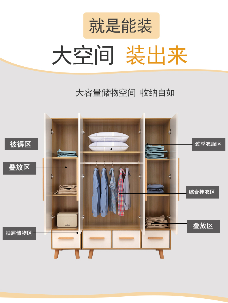 简易推拉门儿童衣柜板式小户型衣柜介绍