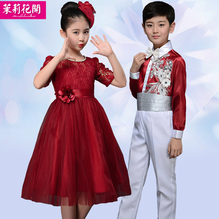 儿童演出服诗歌大合唱团男女朗诵表演服夏季小小学冠城图片
