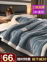 Blanket winter thickened and warm velvet blanket coral fleece quilt Beebe velvet winter quilt single double cover blanket plus Velvet