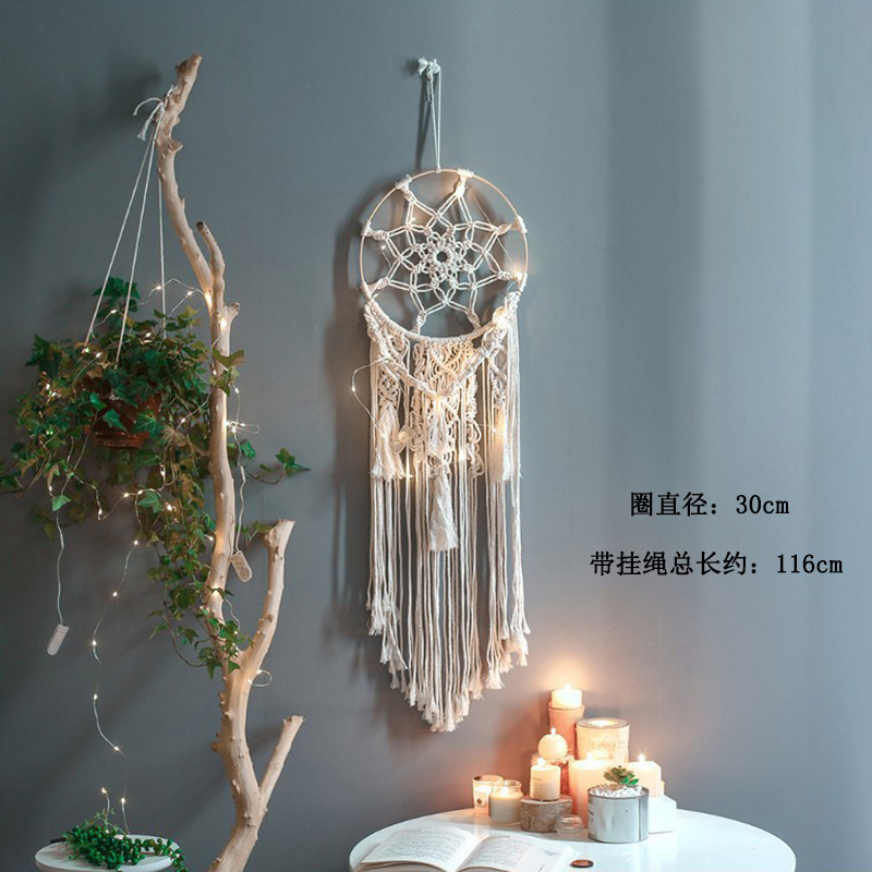 dreamcatcher large ornaments wedding wedding props decorations white feather pendants make up dream net creative handmade wall hanging