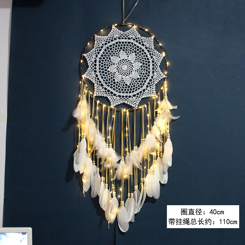 dreamcatcher large ornaments wedding wedding props decorations white feather pendants make up dream net creative handmade wall hanging