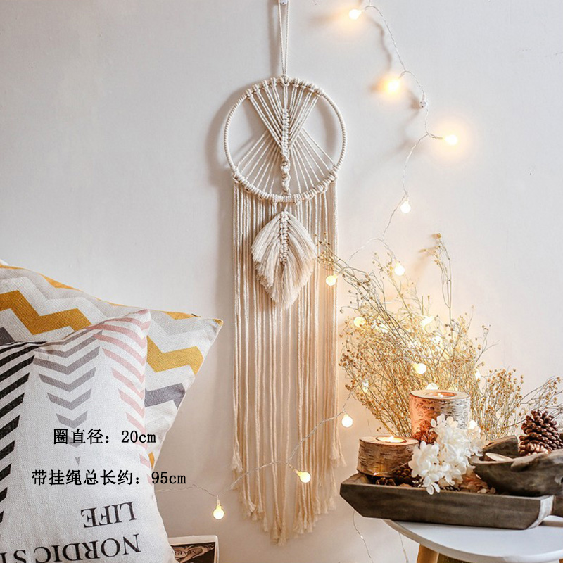 dreamcatcher large ornaments wedding wedding props decorations white feather pendants make up dream net creative handmade wall hanging