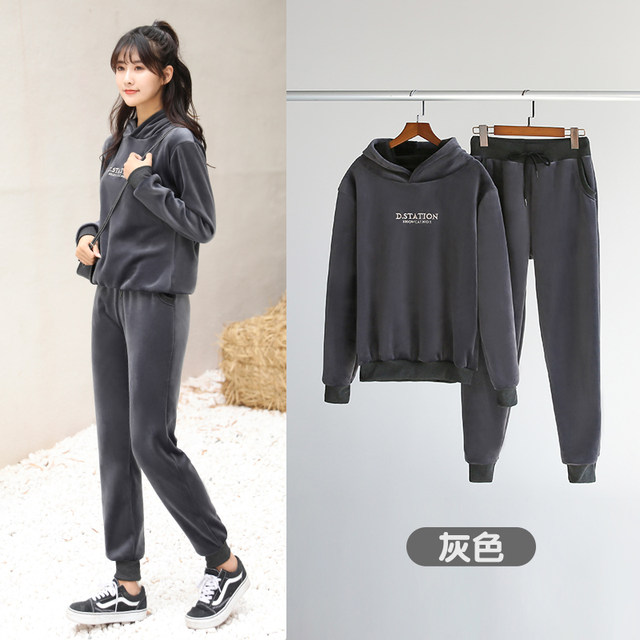 Super soft suit sports pants women autumn and winter plus velvet thick outer wear cotton pants loose beam feet casual pants double-sided fleece Super soft suit sports pants women autumn and winter plus velvet thick outer wear cotton pants loose beam feet casual pants double-sided fleece