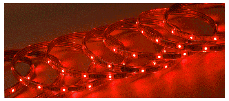 彩色led灯带七彩变色跑马室内贴片220v防水室户外rgb闪光客厅照明