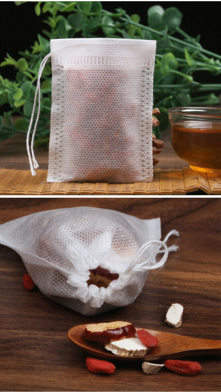 一次性无纺布抽线茶包袋煮茶袋大号卤料包煲汤过滤袋煎药中药袋