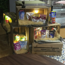 Supermarket storage wooden box custom decoration fruit box storage solid wood rectangular retro wooden box Zhongdao pile head 24