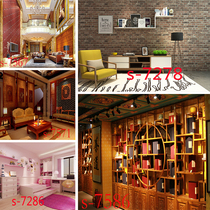 Anchor background cloth 3D study bookshelf office video decoration Net Red live wallpaper mural female male background wall