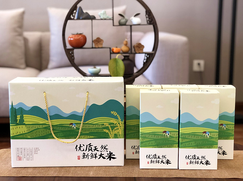 现货五谷杂粮包装盒稻花香新鲜大米小米小麦玉米粗粮包装礼品盒