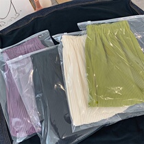 Put on unburdened high quality three homes high waist elastic waist pleated shorts loose meat pleated pants