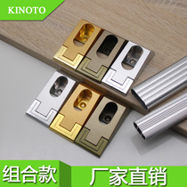 Wardrobe hanging clothes pole flange seat side loading rectangular combined clothes tonto thickening flat pipe clothes holder fixing accessories