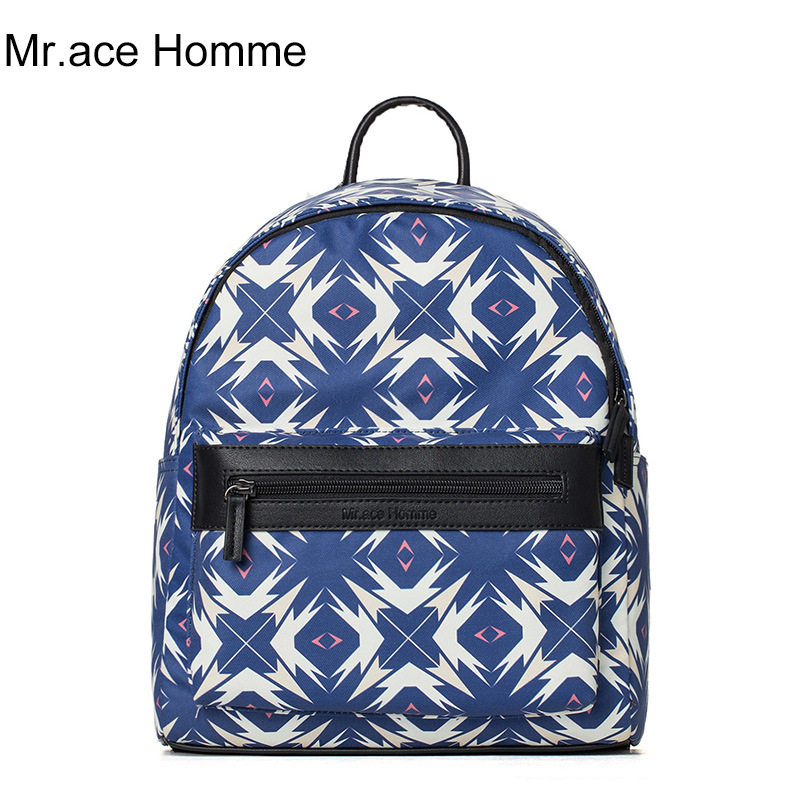 mr.ace homme 新款女包时尚潮流双肩包学院风清新小背包外出旅行