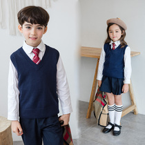 Kindergarten garden clothes spring and autumn cotton English sweater shirt vest waistcoat waistcoat childrens class uniforms primary school uniforms