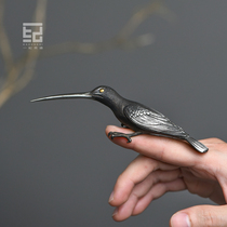 Yiji handmade Hummingbird tea needle Auspicious bird tea pet household Puer tea knife Stainless steel tea play tea cone tea ceremony accessories