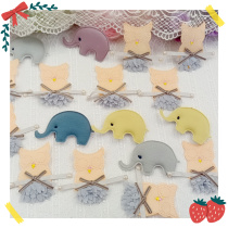 857 cute elephant owl cartoon cloth paste DIY hair accessories clothing handmade material
