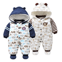 Baby jumpsuit winter dressing thickened cotton clothes ha clothes newborn clothes men and women baby autumn and winter cotton padded jacket